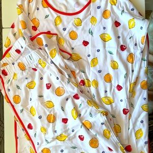 New never worn Lake Pajamas fruit pant pajama set